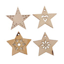 100PCS WOODEN WHITE CHRISTMAS CRAFT STAR SHAPES WOOD GIFT TAGS EMBELLISHMENTS