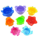 Stacking Cups Bath Toys for Toddlers: the Sea Animal Stacker with Holes for O8E7
