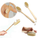 Natural Long Wood Bristle Body Brush Massager Bath Shower Back Spa Scrubber A