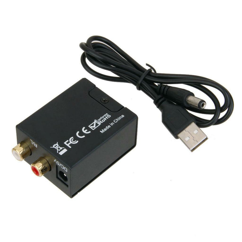Coaxial Toslink Digital to Analog Audio Adapter Converter RCA L/R +USB Cable