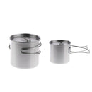 2pcs Stainless Steel Camping Cup Pot Bowl for Camping, Backpacking and Outdoors