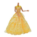 1 Pc Yellow Handmade Wedding Lace 4 Layers Dress for 11" s BX