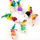 10pcs/Lot Soft Fleece False Mouse Feather Playing Toys For Pet Cat Funny Supp