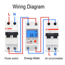 Single Phase Digital LCD Kwh Wattmeter Power Consumption Electric Din Rail 230V