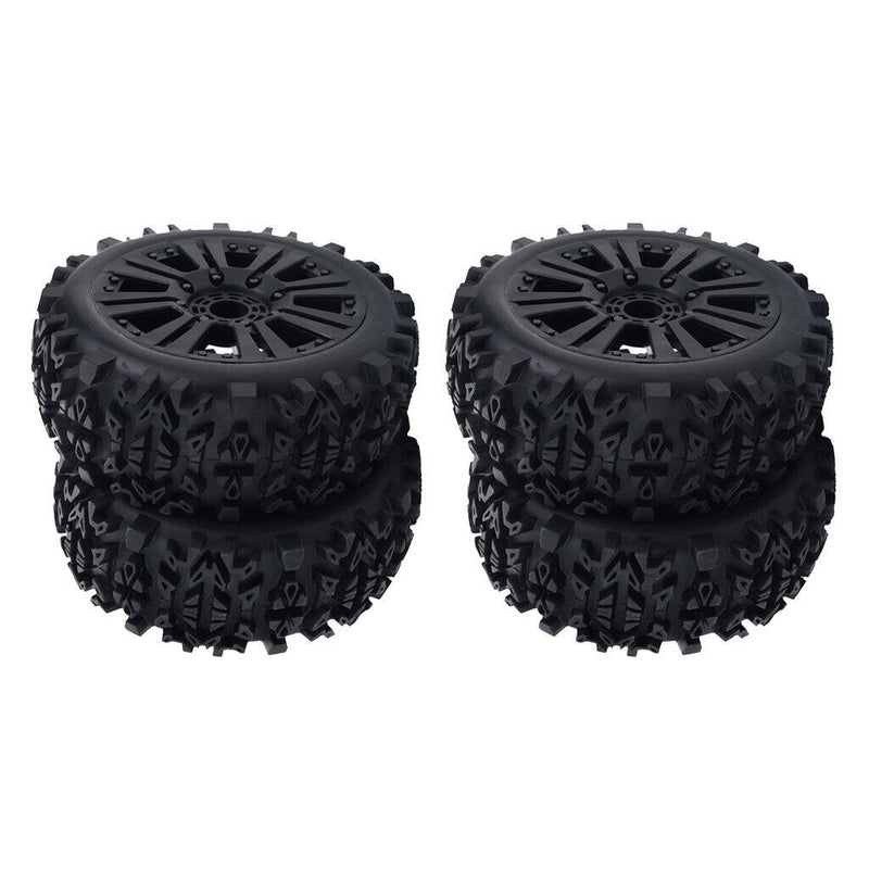 4pcs RC Tires and Wheel Rims Set Foam Inserts 12mm Hub for 1/8 Scale on Road