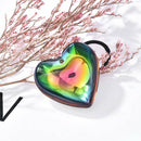 Smooth Rainbow Titanium Crystal Heart Pendant Bead 30x24mm SH689