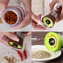 Salt & Pepper Spices Grinder Bottle Mill Brushed Stainless Steel Plastic Glass #
