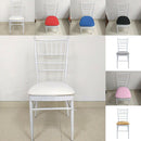 4Pcs Square Round Stretch Dining Wedding Chair Seat Cover for 35-50cm White