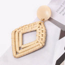 Rattan Earrings For Women Handmade Straw Wicker Braid Drop Dangle Earrings  M3Y5