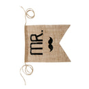 Mr Mrs Burlap Wedding Banner Chair Flag Bunting Rustic Sign Decorations