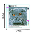 5D DIY Full Drill Diamond Painting Big Grey Cat Cross Stitch Embroidery Kit