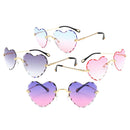 4x Ladies Heart Shaped Sunglasses Party Tinted Lens Metal Frame Eyewear