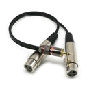 1/8" Stereo TRS Plug to Dual XLR Female Adapter Audio Cable 3.5mm