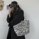 Zebra Animal Pattern Handbags Women Large Capacity Portable Totes Lady Shoulder
