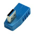 Blue Vertical Left Angled 90 Degree USB 3.0 Male To A Female Adapter Conver G2N1