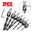 7pcs HSS 5 Flute 3-10mm Countersink Drill Bit Reamer Set Woodworking Chamfer New
