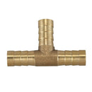 Brass T Hose Barb Connector Adapter for 10mm Inner Dia Air Gas Pipe