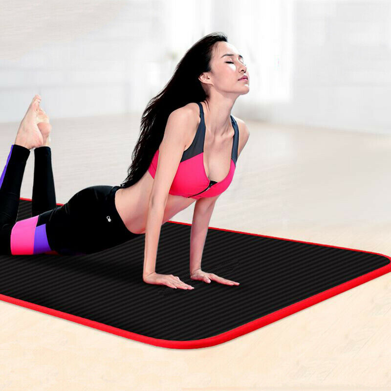 10Mm Thick Non-Slip Yoga Mat Nbr Fitness Pilates Mat Anti-Tearing Edge Begi O2O5