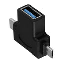 2-in-1 Micro USB & Type C 3.1 OTG Adapter, USB-C Male & Micro USB Male to USB-A