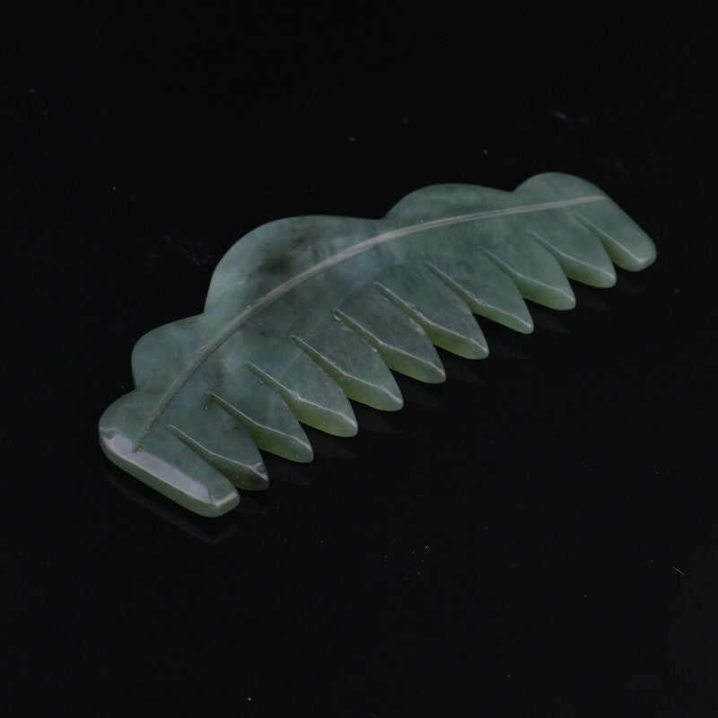 natural stone comb women handmade jade comb shape design massage comb FU