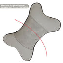 2pcs PU Leather Car Neck Pillow All Season Auto Neck Rest Universal (Grey)