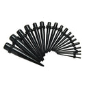 Ear Piercing Stretching Kit 00G-16G Tapers Plug Tunnel Stretcher Black  AS_A Gw