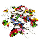 100pcs 2 Holes Ladybird Shape Wooden Sewing Buttons DIY Scrapbooking Crafts