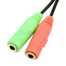 PC Headset To Smartphone Dual Adapter 3.5mm Female to 3.5mm Male Cable Splitter