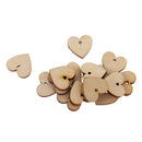 100pcs Solid Wood Unfinished Wooden Board Gift Tags Heart with Holes 20mm