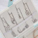 Portable Women Jewelry Box Storage Organizer Girls Travel 2-Layer Rectangle W5O2