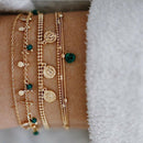 6x Boho BraceletSet Women Blue Water Drop Beads Alloy Chains Bangle JewelryJR