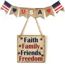 Wooden Independence Day Door Sign Board Retro Hanging Craft Home Decor