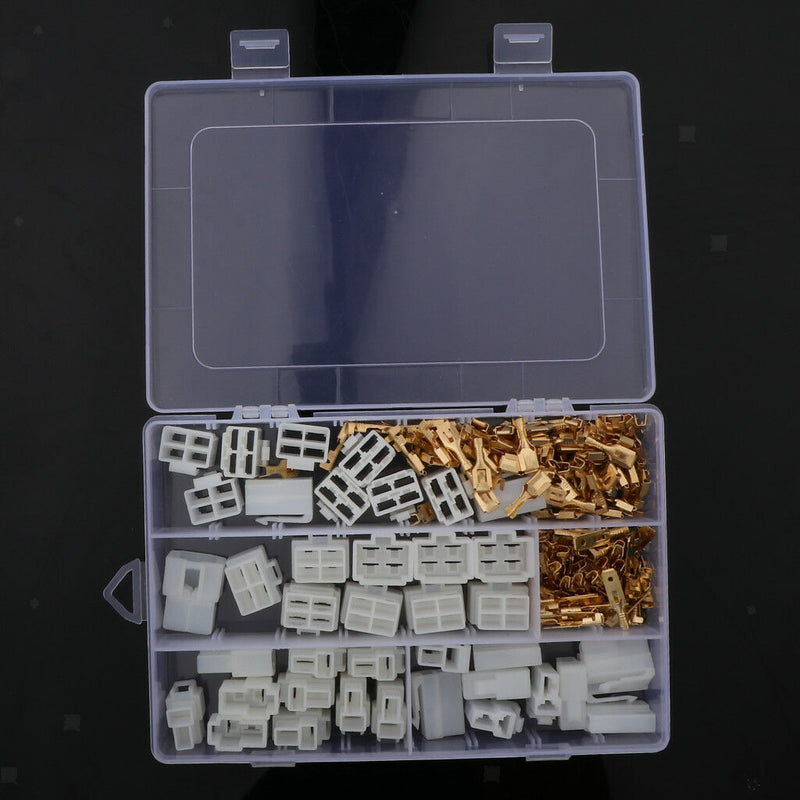 20 Kits 2 4 Pin 6.3mm Crimp Terminal Cable Locking Male Female Connector