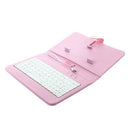 Universal Wired Keyboard Flip Holster For Android Phone 4.2''-6.8''pink