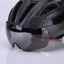 Ultralight Cycling Bike Helmet with Removable Visor Magnetic Goggles Black