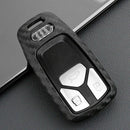 2Pcs Matte Carbon Fiber LOOK Smart Car Key Case Holder Protector for AUDI