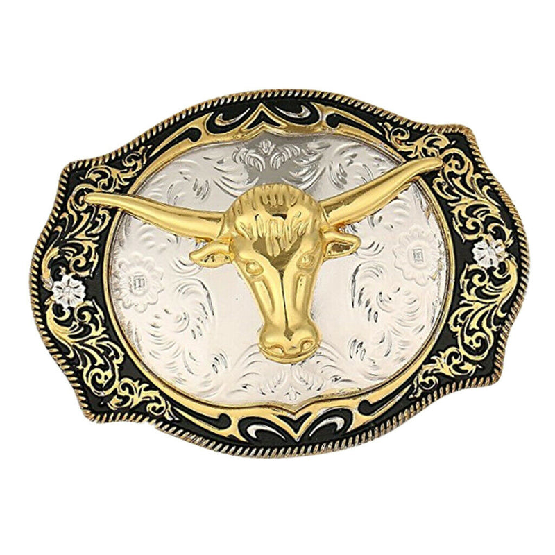 Men Classic Belt Buckle Western Cowboy Cowgirl Engraved Jean Belt