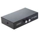 Round Press Button Two Way VGA Switch Splitter Black