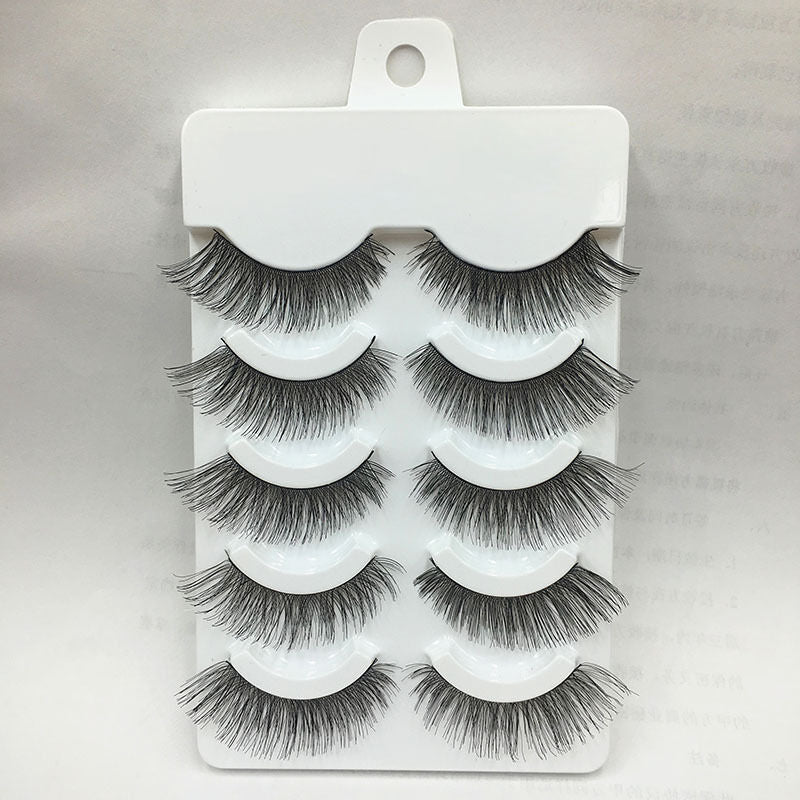 Handmade  5 Pairs Makeup Cross Thick False Eyelashes Eye Lashes Soft Nautral
