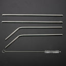 4pcs Metal Stainless Steel Drinking Straws + 1pc Cleaner Brushes