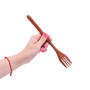 Wooden Long Handle Forks Japanese Wood Salad Dinner Fork Tableware Dinnerw FeTE