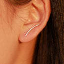Creative Simple Earring For Women Exquisite Minimalist Line Bar Surface Cuf Q2Y8