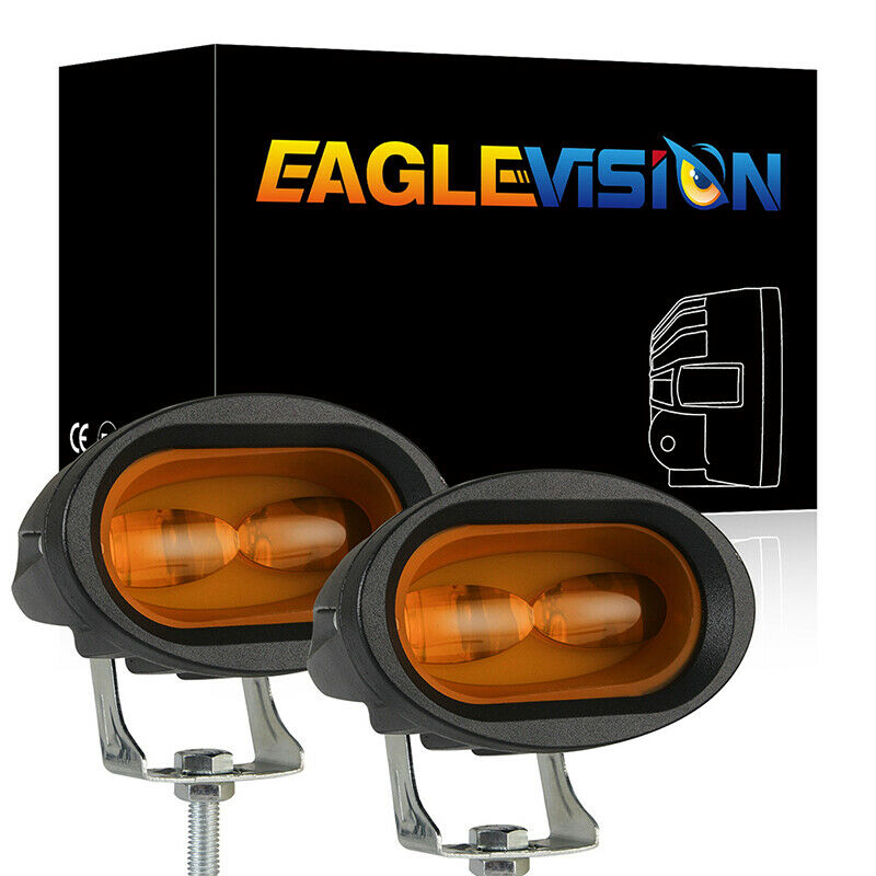 2X LED Work Light Amber Fog Bar Driving Pod Spot Lamp Offroad SUV MotorcyclS Hn