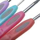 8Pcs Colorful Handle Aluminum Crochet Hooks Knitting Needles Set 2.5mm-6mm