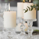 Clear Glass Pillar Candle Holder, Dual Use Taper Candle Stand for Pillar or Z1Z1