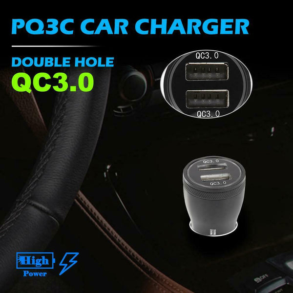 PQ3C 36W Car Charger Dual QC 3.0 USB 5A Fast Charging Phone Charger Adapter #gib