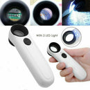 40X Magnifying Magnifier Glass Jeweler Eye Jewelry Loupe Loop with 2 LED Li K0M8