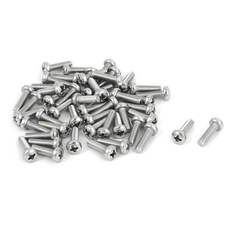 M3x10mm 316 Stainless Steel Phillips Pan Head Machine Screws Fasteners 50 P P5Y3