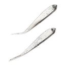 2pcs New Soft 2.2g 75mm Tiddler Bait Fluke Fishing Saltwater Lure Tackle Treble