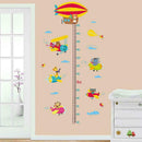 2pcs Animal Aircraft Cartoon Height Ruler Wall Stickers Kindergarten Decals A